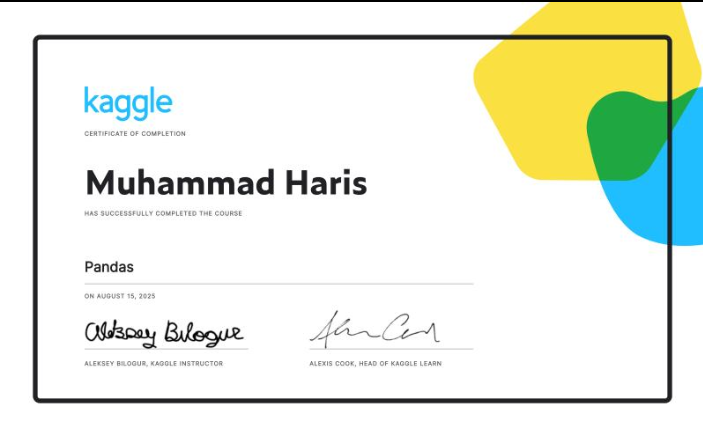 Pandas Certificate
